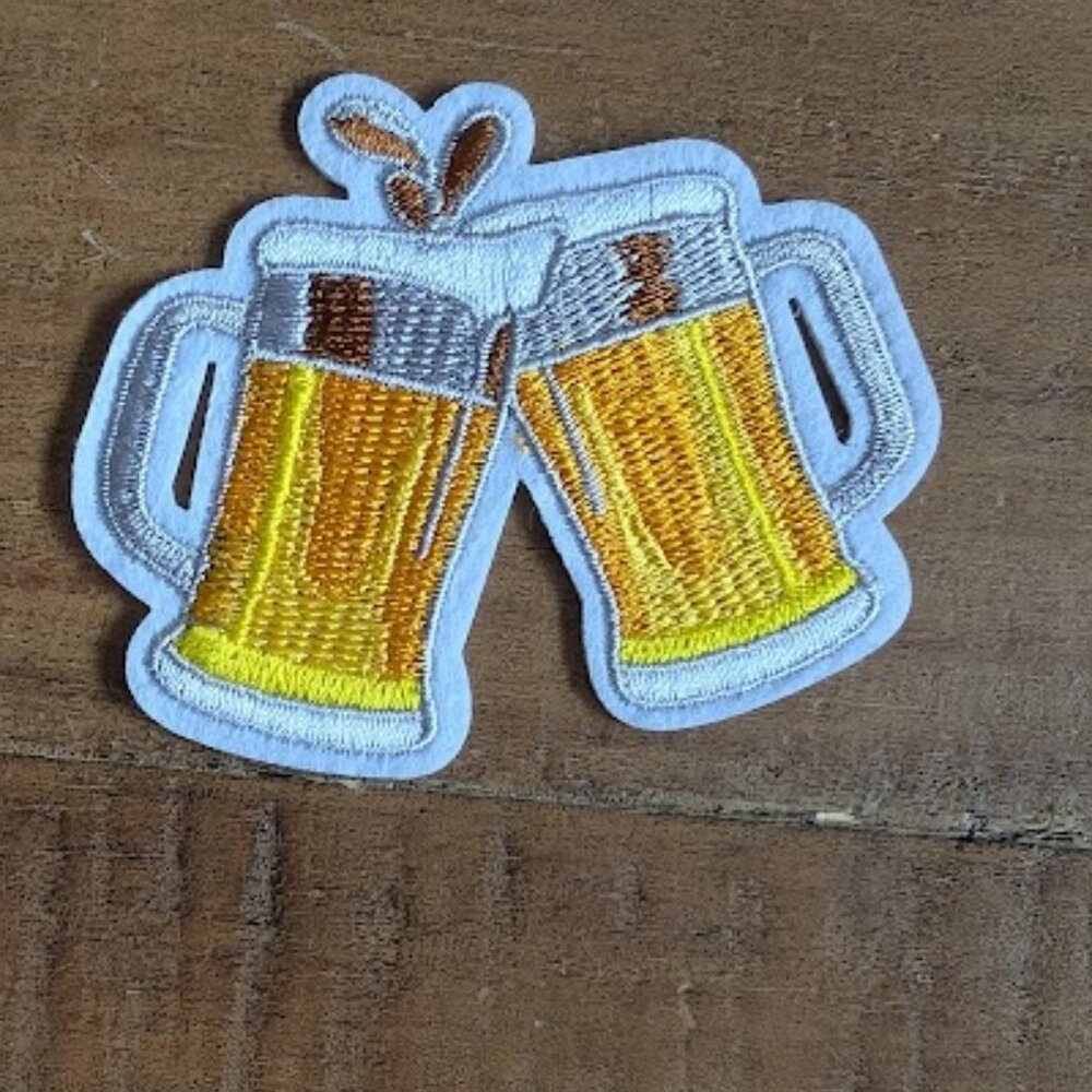Beer glasses embroidered patch bundle